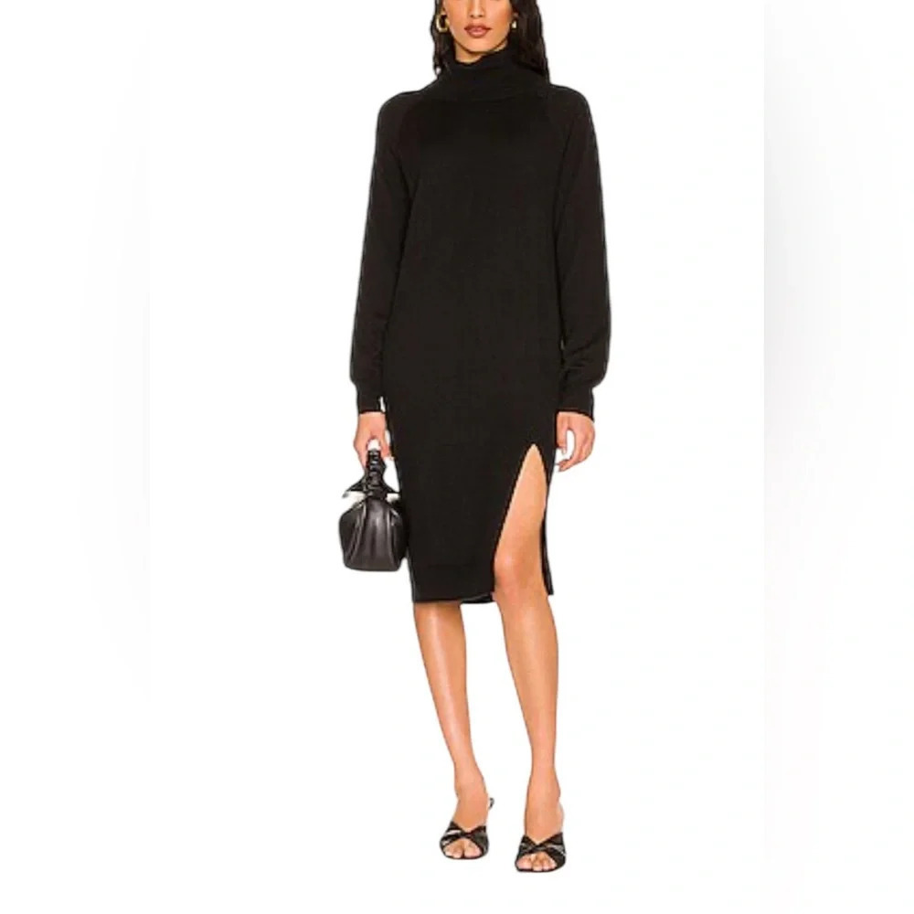 One Grey Day New NWT Black Merino Wool Blend Rossi Midi Dress Size XS
